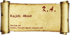 Kajdi Abod névjegykártya